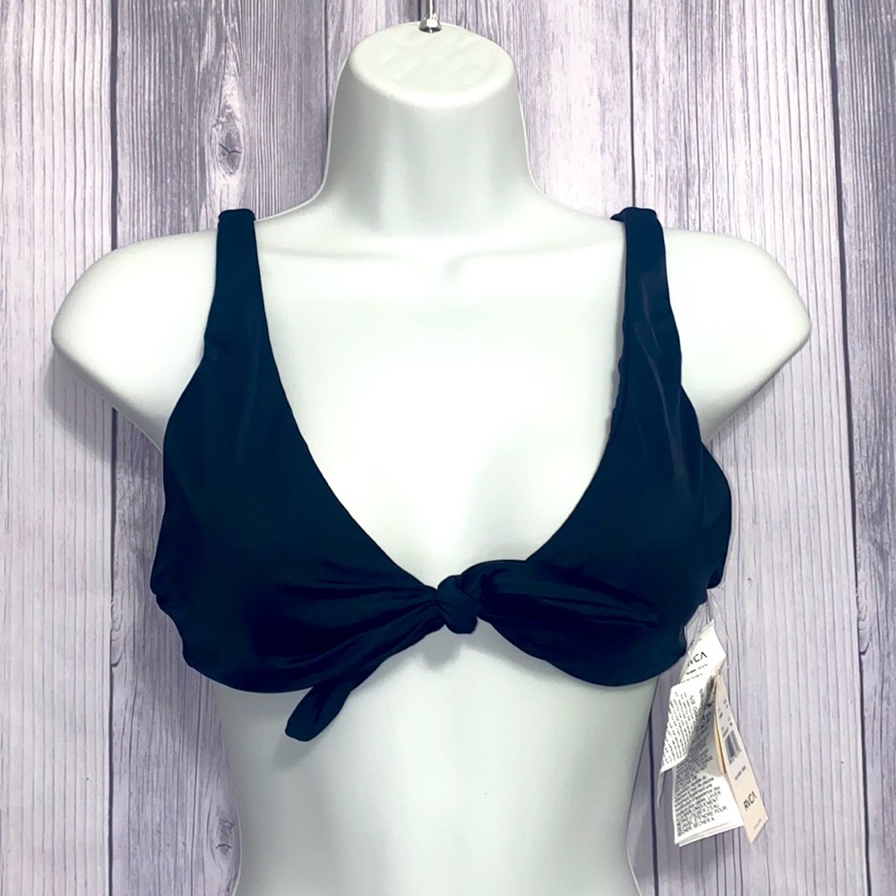Black RVCA Women's Front Bikini Top / Bralette